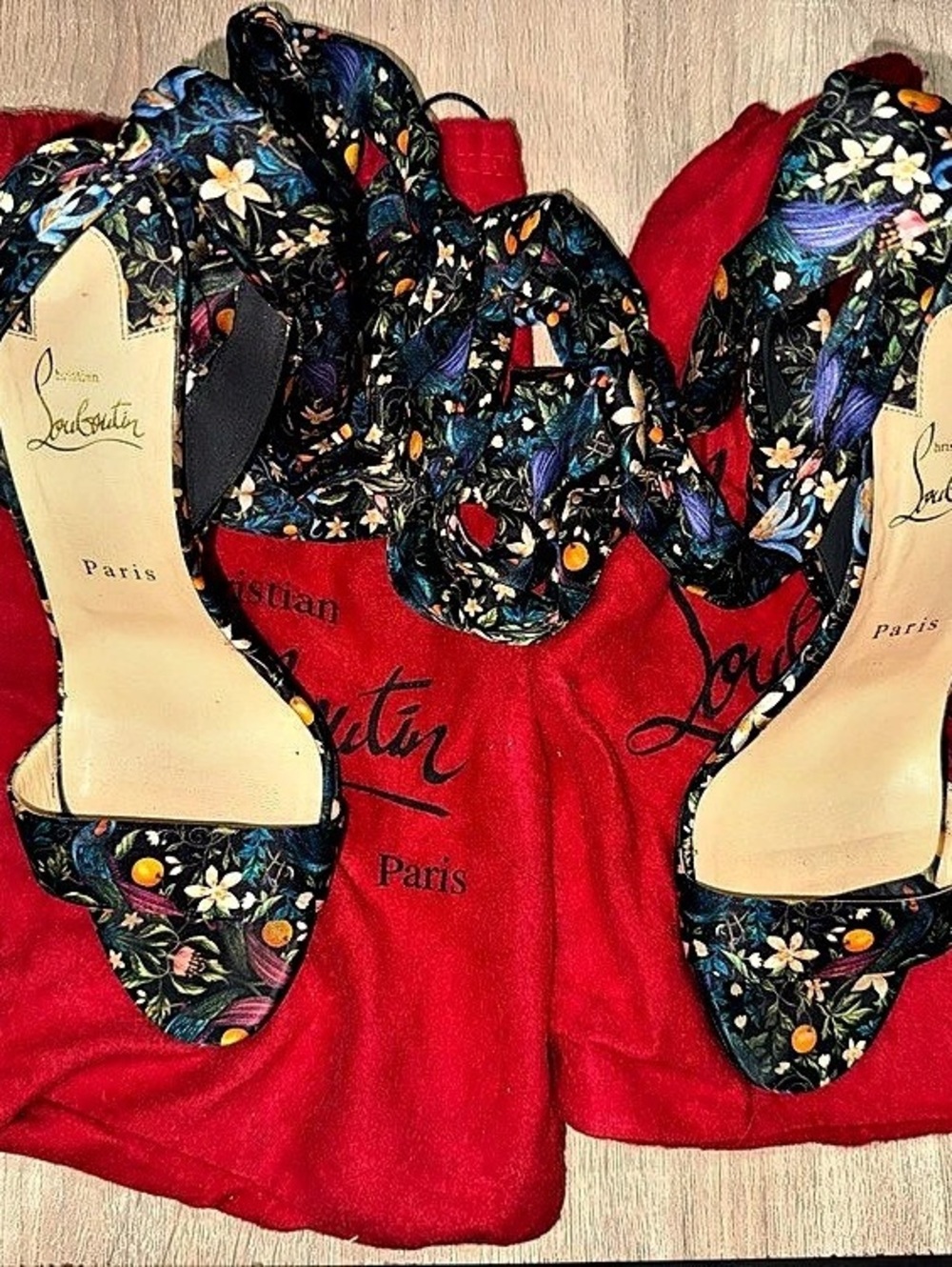 Christian Louboutin Miss Z Sandal Du Désert 100mm Heels Black & Multicolor